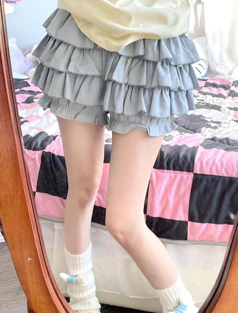 Bow & Ruffle High-Waist A-Line Mini Skirt