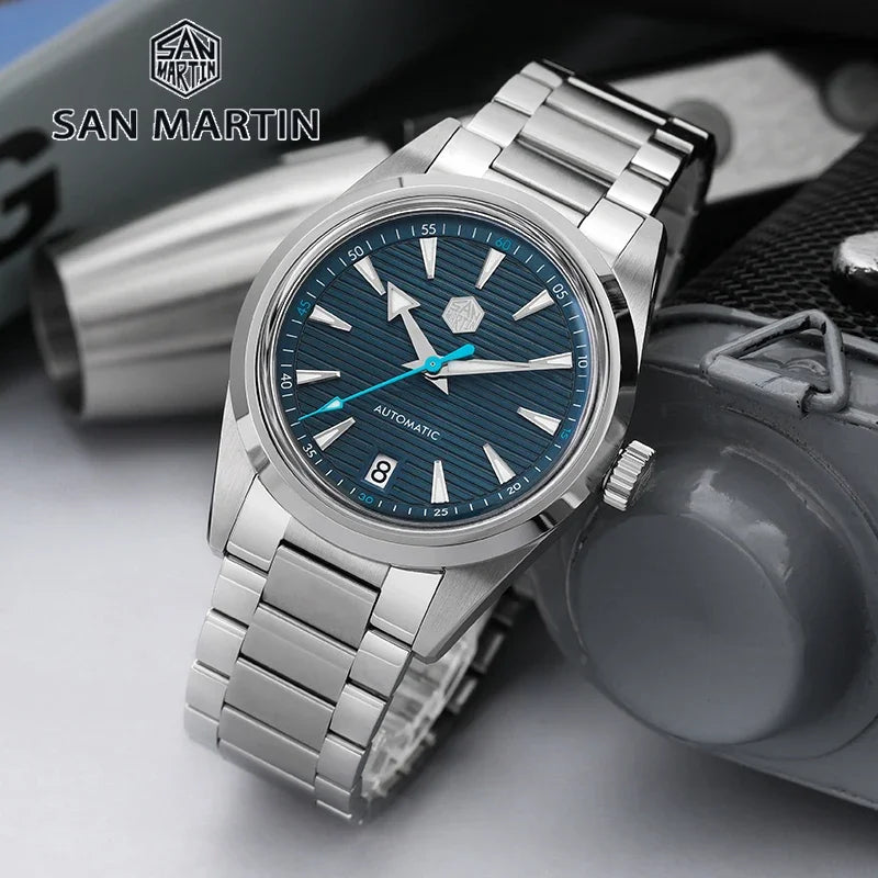 San Martin SN0113W  Men Watch PT5000 Movement Sapphire BGW9 Luminous Waterproof Fashion Luxury 38mm Automatic Mechanical Watches