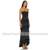 Strapless Mermaid Evening Gown with Tassel Detail