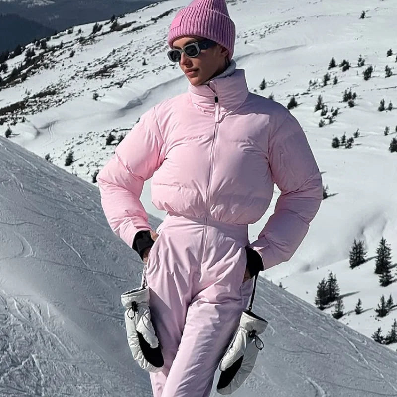 All-Weather Waterproof Hooded Ski Jumpsuit