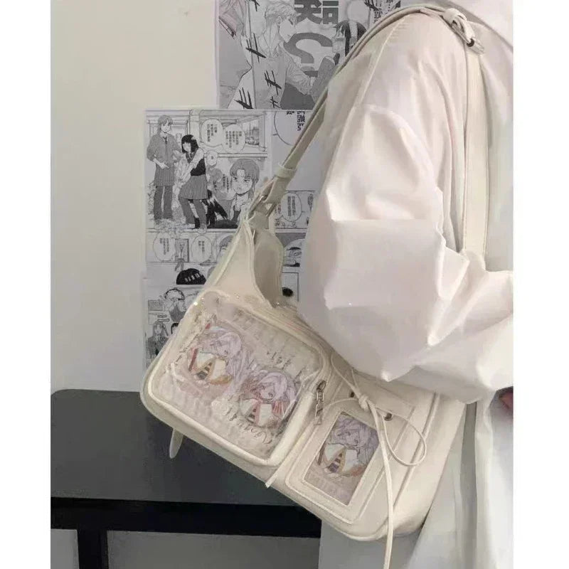 Y2K Transparent Ita Shoulder Bag – Harajuku Crossbody Purse