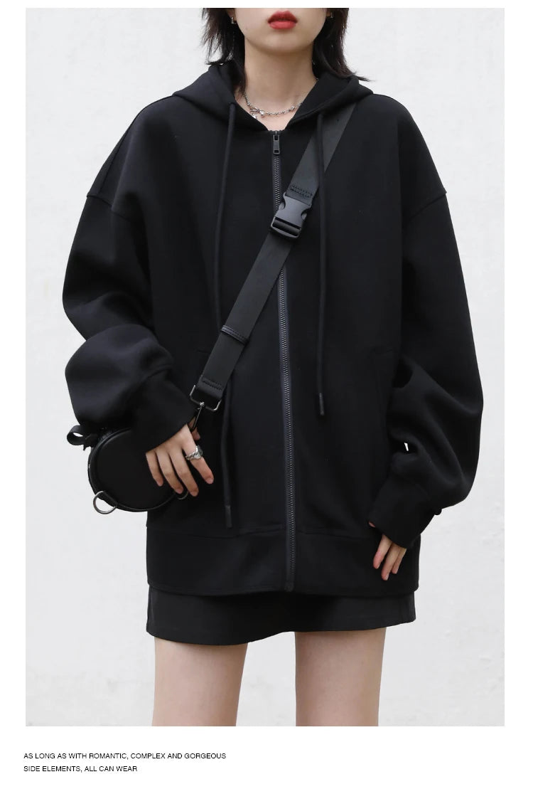 Women’s Relaxed Longline Zip-Up Hoodie