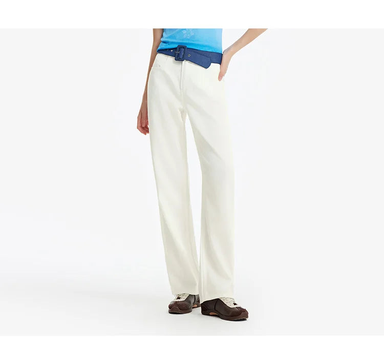 Women's Soft Denim Mid-Rise Wide-Leg Jeans