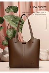 Genuine Brand High End Soft Pu Leather Shoulder Bag For Women Casual Tote Bag Female Purse Simple Design Handbag Commuting Sac