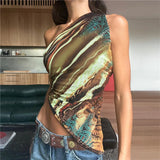 Y2K Asymmetrical Single-Shoulder Crop Top