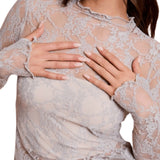 Y2K Floral Lace Mesh Top