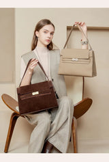 Women's Large Capacity Tote Bag 2025 New Vintage Suede Leather Spacious Crossbody Bag Commuting Versatile Trendy Premium Handbag