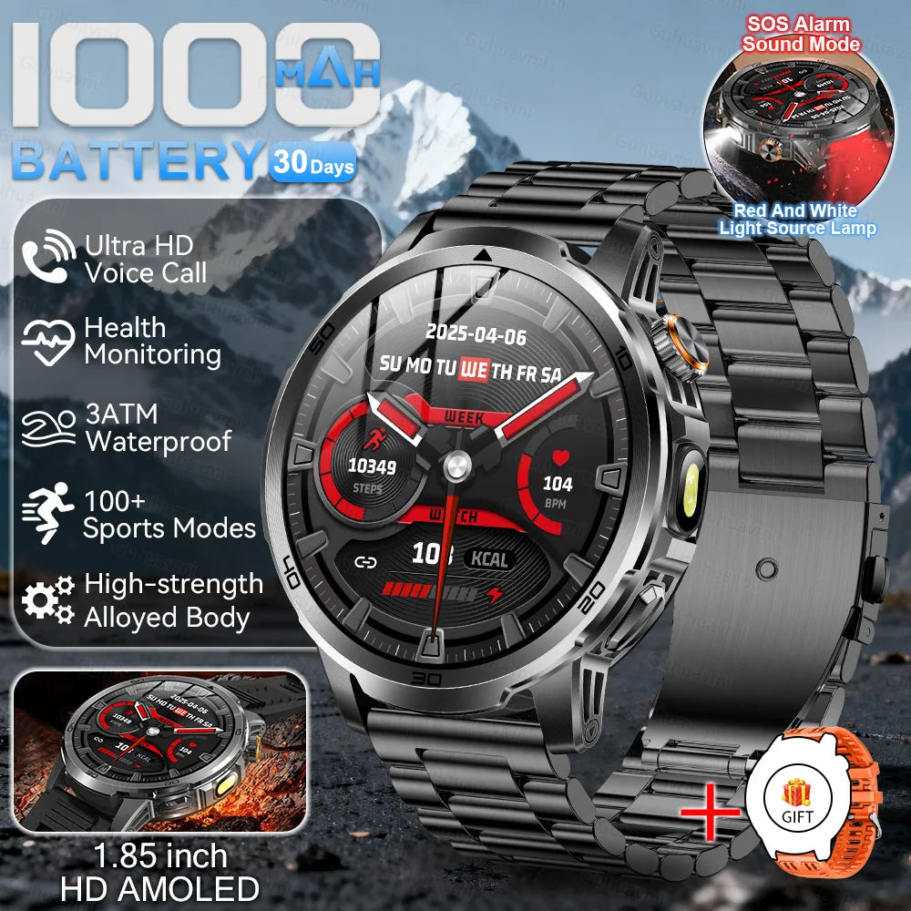 GUHUAVMI AK95 Pro Smartwatch – AMOLED, GPS & Flashlight