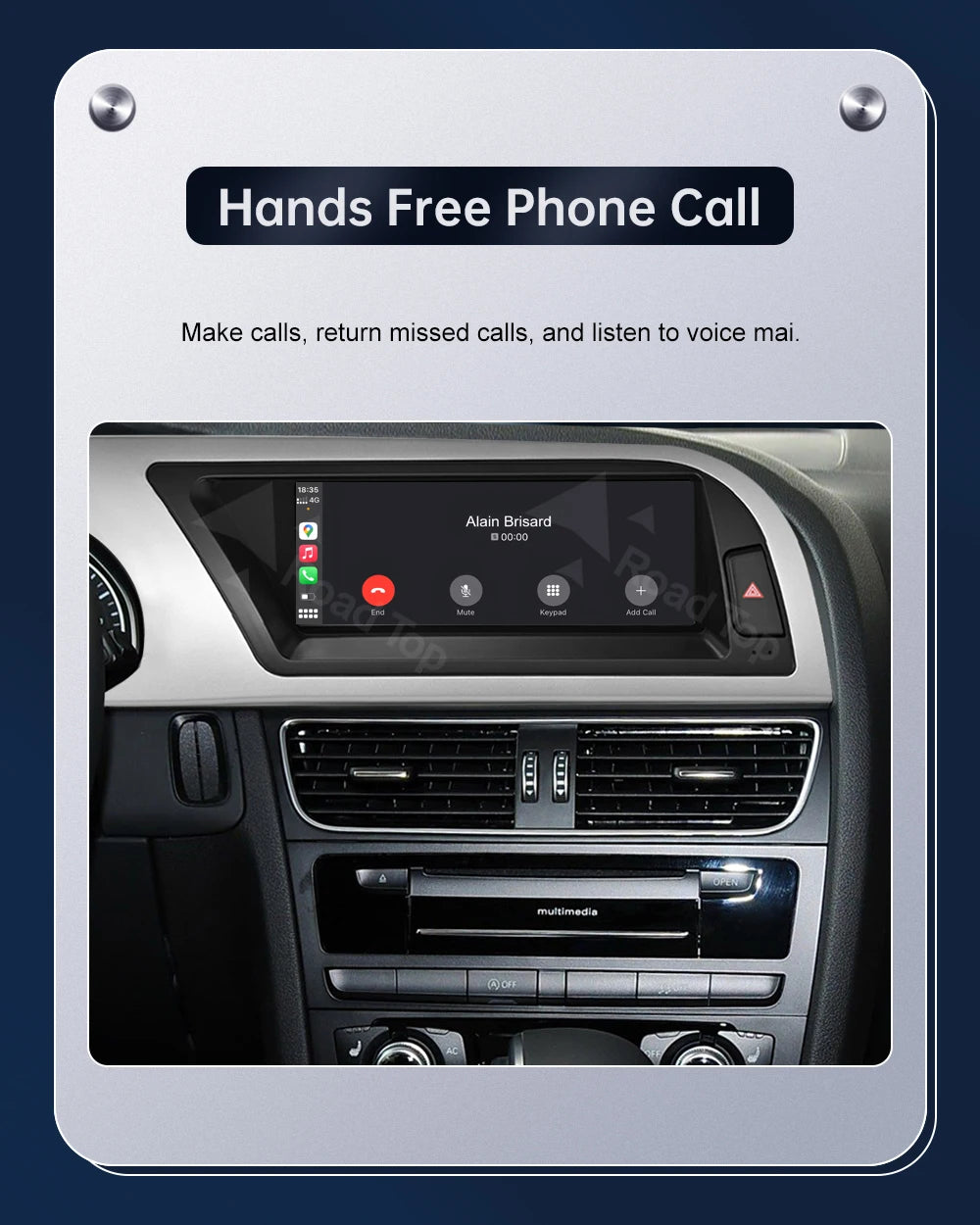 Road Top Touchscreen Display for Audi A5 S5 | CarPlay & Android Auto
