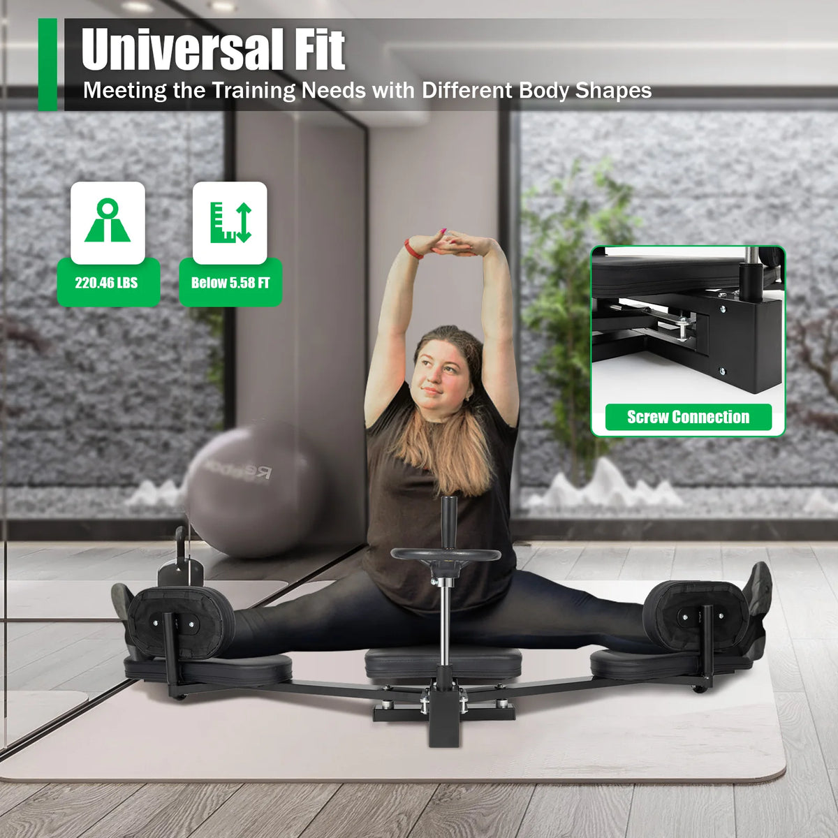 Pro Leg Stretcher with Handwheel & Cushioned Support