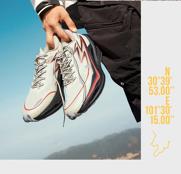 361 Degrees Flame 4x4 Men Running Shoes New Carbon Plate Racing Anti-slip Rebound  Wear-resistant Stable Male Sneakers 672442201