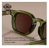 Classics Rivets Style Retro Sun Glasses for Women TR90 Frame Polygon Polarized Sunglasses UV400 Male Black Green 2025 Summer