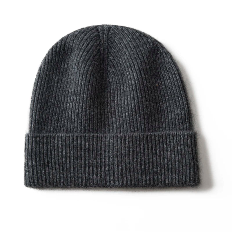 MERRILAMB Men's Pure Cashmere Ribbed Beanie | Soft & Warm