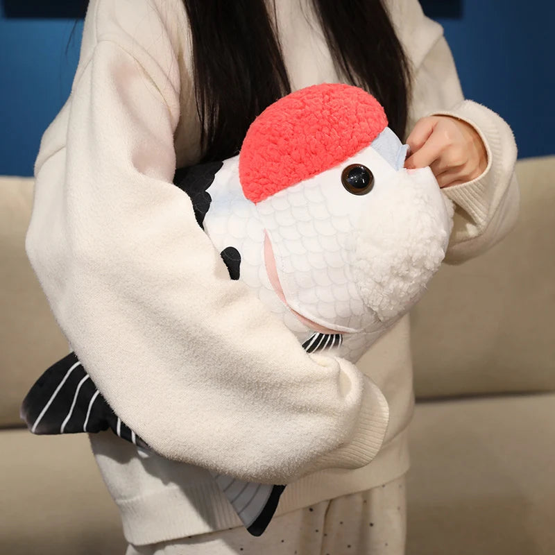 50cm Lifelike Fish Plush Stuffed Toy Goldfish Big Head Soft Pillow for Zoo Park Souvenir Lovely Lan Shou Animal Plushie