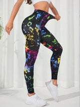 Women's 3D Tie-Dye Seamless Push-Up Leggings