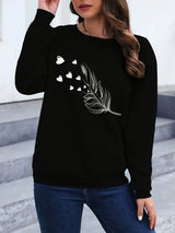 Loose Sweatshirt Casual Long Sleeve Women Autumn and Winter  Comfortable Pullover Crewneck Loose Female Clothes Graphic Y2K Top