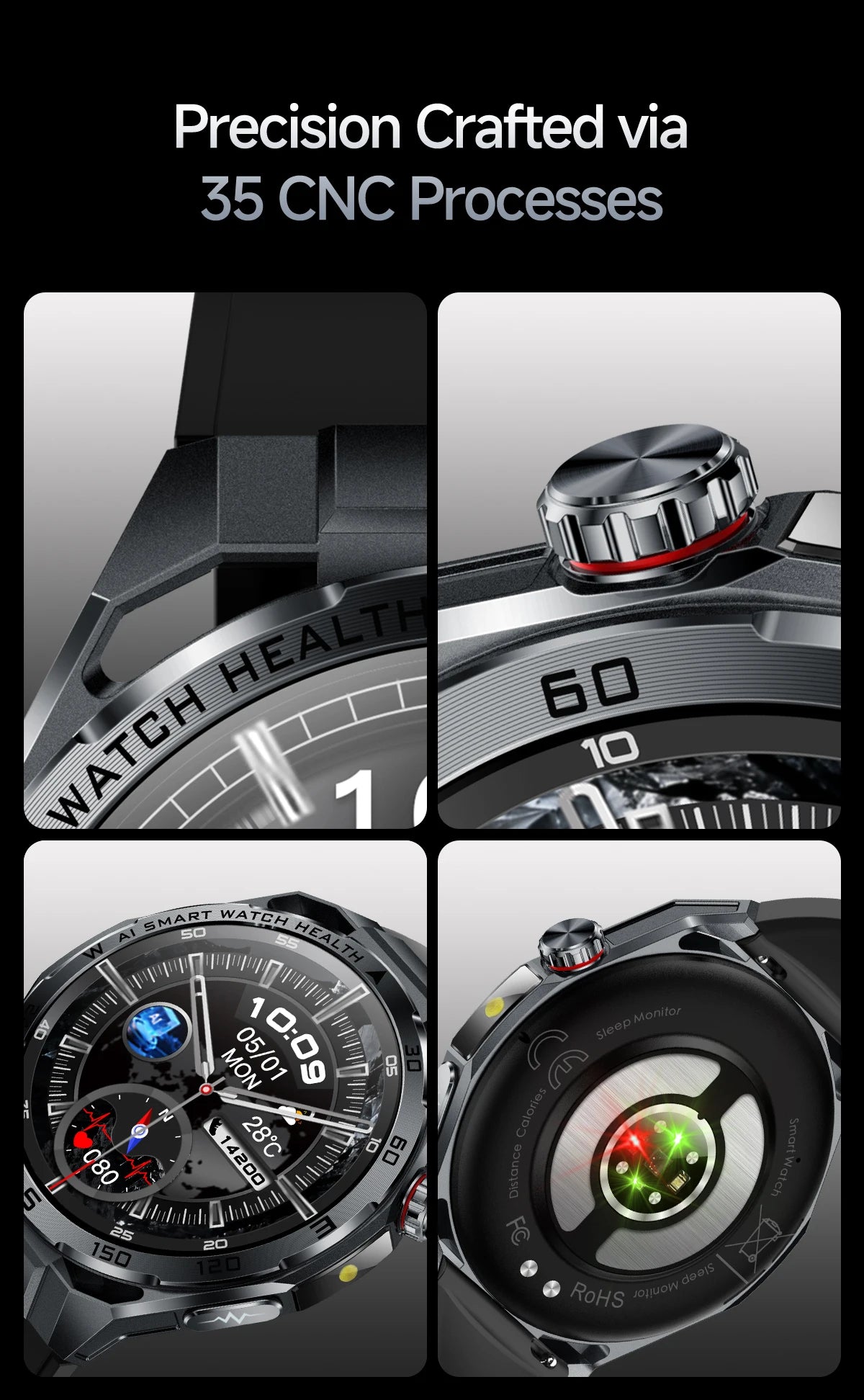 ECG+PPG Advanced Health Smart Watch for Men & Women