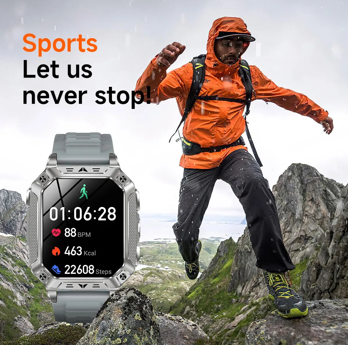 2026 Military-Grade Outdoor Sports Smartwatch 1400mAh