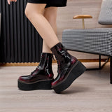 Genuine Leather Winter Wedge Boots