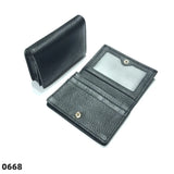Dropshipping Custom Name Genuine Leather Men Women Business Card Holder Bifold Credit Card Case With ID Window