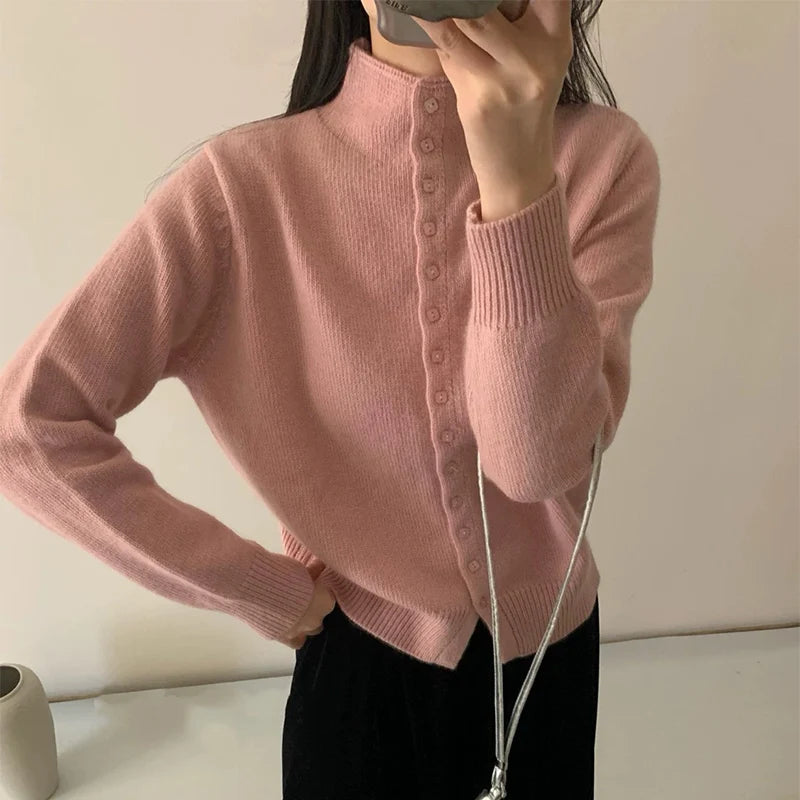 Women's Stand Collar Knit Cardigan