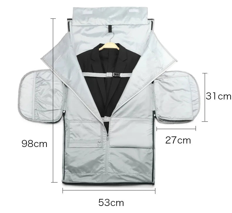 OZUKO Garment bag Multifunction Men Suit Storage Large Capacity Luggage Handbag Male Waterproof Travel Duffel Bag Shoes Pocket