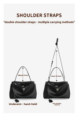 Large Capacity Women's Leather Handbag High-End Single Shoulder Crossbody Tote for Commuting