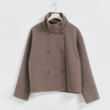 Urban Stand-Collar Woolen Coat