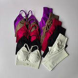 Seamless V-Neck Yoga Set – High-Waist Hip Lifting Fitness Leggings & Bra