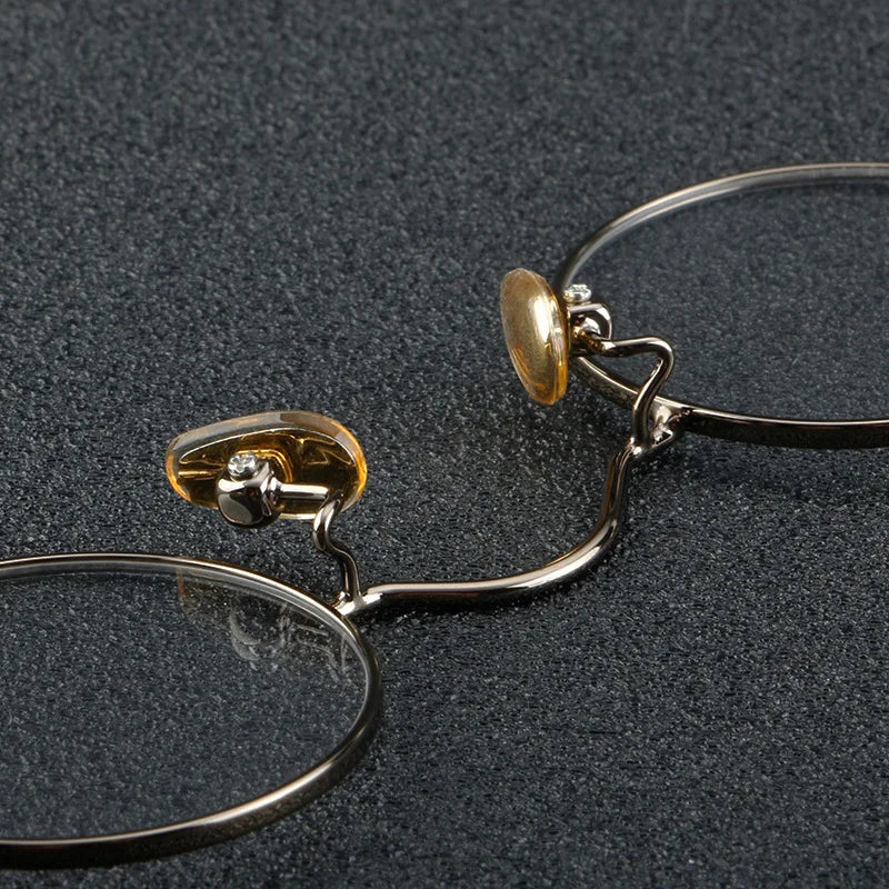 56948 Top Quality Retro Pure Titanium Glasses Frame Lady Trend Small Size Round Optical Eyeglass Frame Men Fashion Clear Eyewear