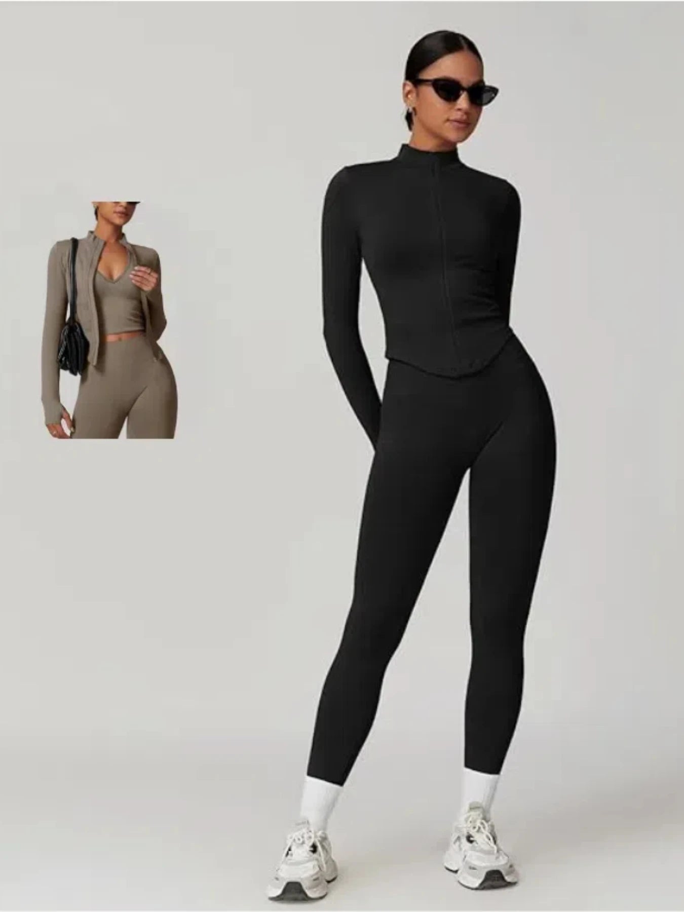 Performance Quarter-Zip Crop Top