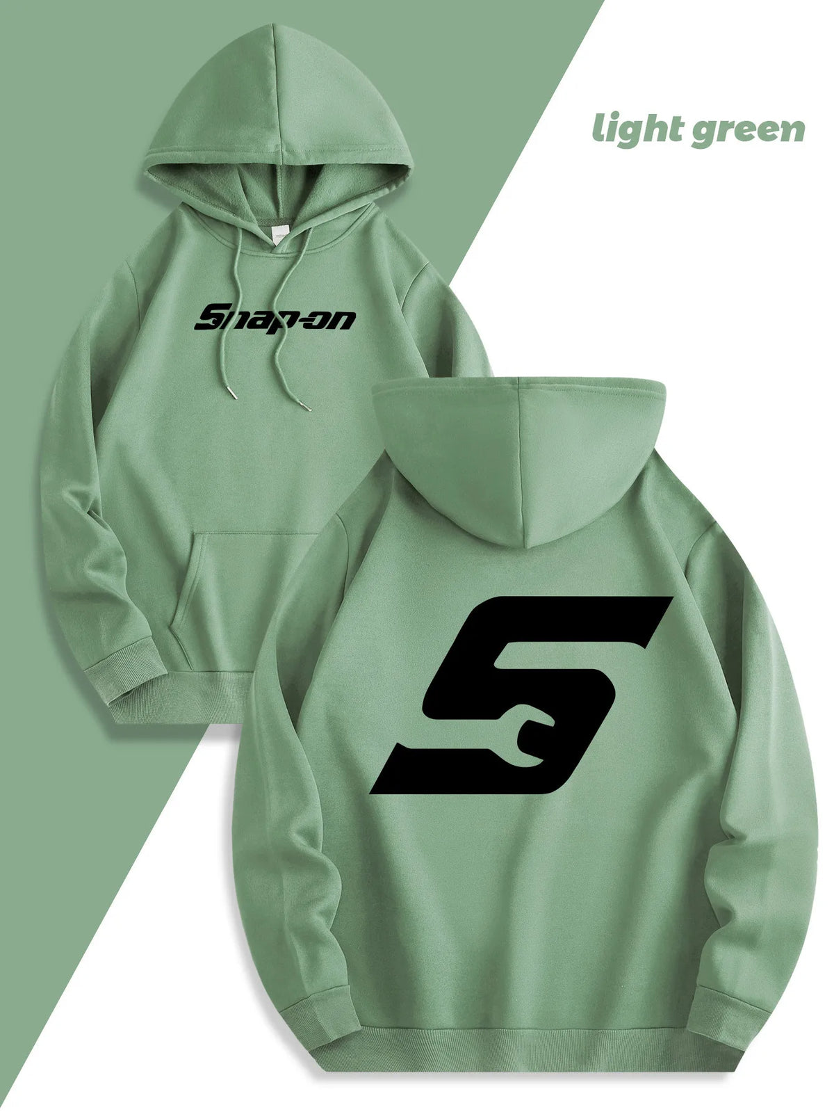 Red Snapon Hooded Sweatshirt Casual Long Sleeve Pullover100% Polyester Knit Fabric All-Season Warm Hoodie with Drawstring