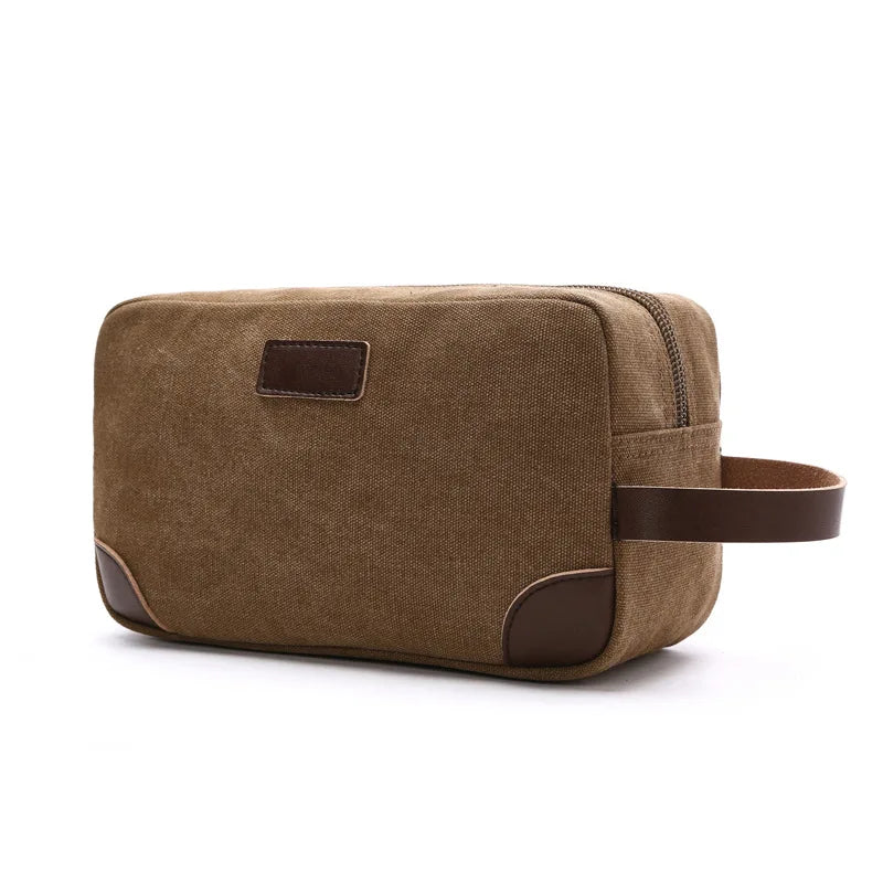 Men's Canvas Travel Wash Toiletry Bag Women Cosmetic Makeup Beauty Necessaries Bag Waterproof Dopp Kit Shaving Organizer Handbag