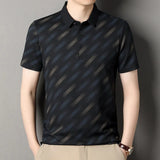 Men's Contrast Print Polo Shirt | Breathable Summer Knit