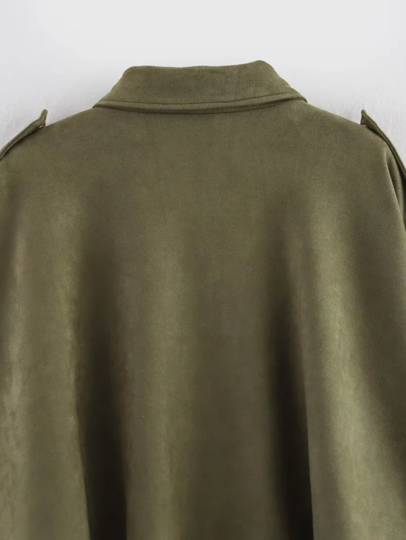 ETJ Women's Suede Lapel Shoulder Jacket – Spring 2026
