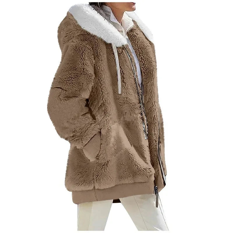 Women’s Casual Autumn & Winter Hooded Fleece Jacket