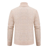 Men’s Fleece-Lined Stand Collar Cardigan