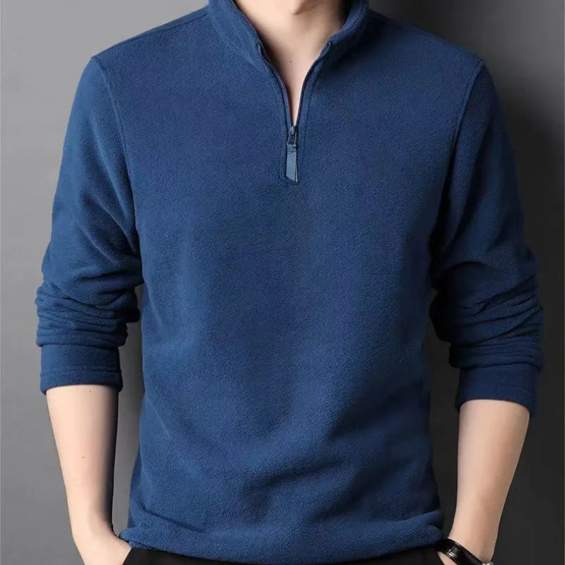 Men’s Fleece Half-Zip Stand-Collar Sweatshirt