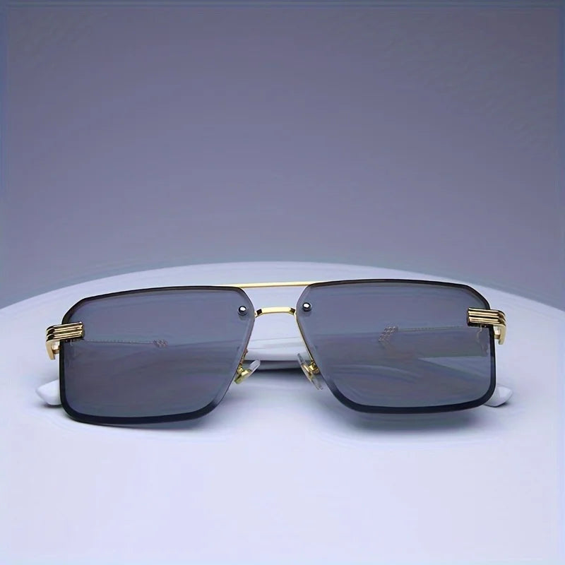 Rimless Rectangle Sunglasses – UV400 Unisex Shades