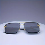 Rimless Rectangle Sunglasses – UV400 Unisex Shades