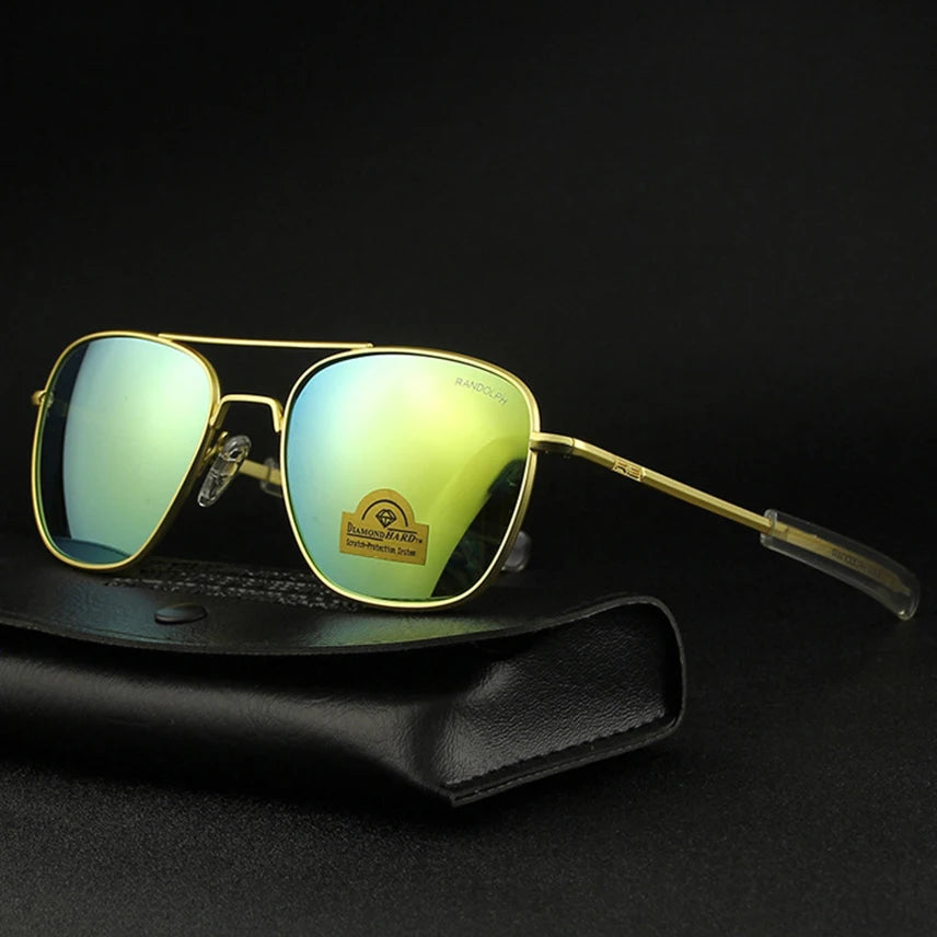 Men's Pilot Sunglasses – Mirror Lens UV400 Alloy Frame