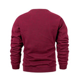 New Mens Round Neck Sweatshirt Solid Color Loose Casual Pullover Men Fashion Warm Long Sleeve Hoodies Men Clothing