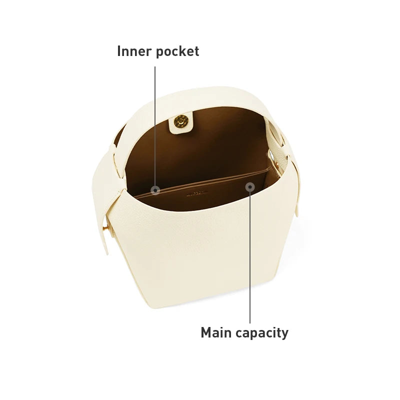 LA FESTIN Original Brand Genuine Leather Ladies Handbag Shoulder Crossbody Bag Portable Bucket Bag Female Bags Women's Bag