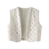 Elegant Sequin Skirt Sets For Women 2 Pieces Shinny Sleeveless Vest Women Suits 2024 Summer Fashion Zipped Skirts Set