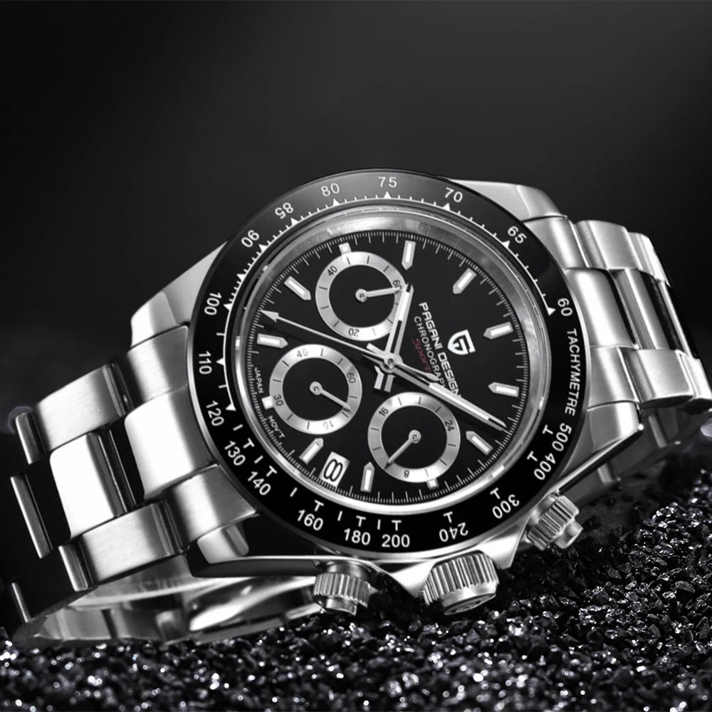 PAGANI DESIGN 2026 New Sports Chronograph Top waterproof Luxury Quartz Watch For Men Sapphire crystal Automatic Date Wrist watch