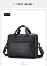SCHLATUM Genuine Leather Briefcases Hard For Men 16 Inch Office Bussiness Computer Bag Luxury Vintage Handbags