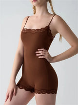 Elegant Lace Patchwork Cami Playsuit