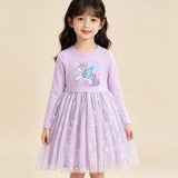 New Girls Dress Spring Autumn Kids Long Sleeve Princess Dress For Children Fashion Clothes Baby Birthday Party Clothing Unicorn