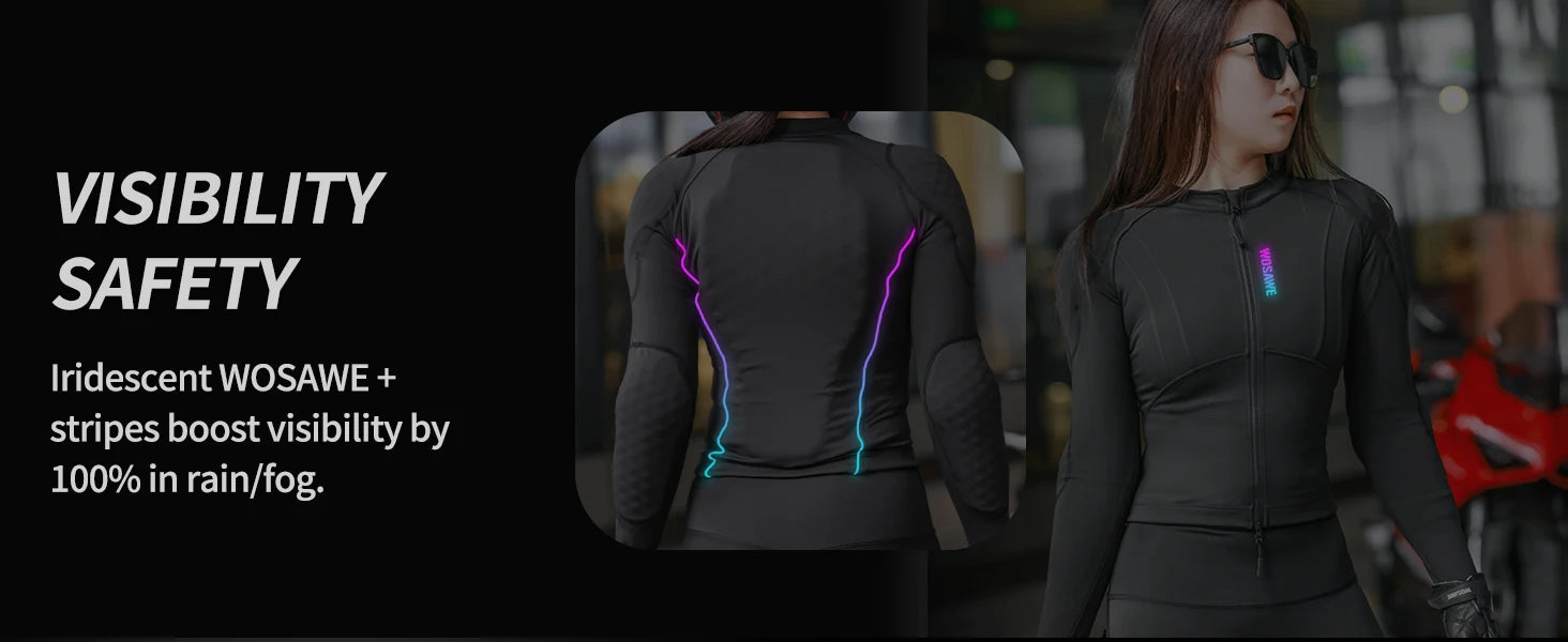 WOSAWE Women Motorcycle Jacket Downhill Motocross Motorbike Reflective Summer Biker Riding Clothing Apparel