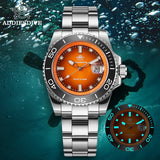 ADDIESDIVE Quartz Watch Men Ceramic Bezel 41mm Gradient Orange Dial AR Coated Glass Luminous Waterproof 200m Diving Watch New